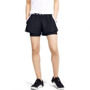 Spodnie do biegania damskie Under Armour Play UP 2IN1. Białe szorty Under Armour, bez wzorów, sportowe. Za 257,00 zł.