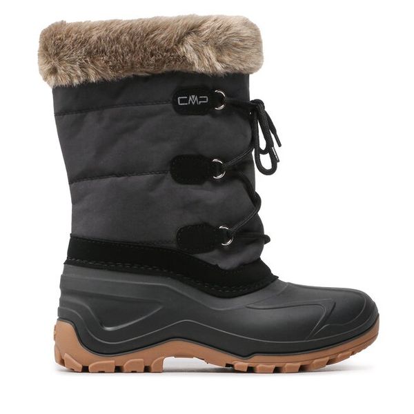 Śniegowce CMP. Czarne buty zimowe CMP, bez obcasa, bez zapięcia. Za 269,99 zł.