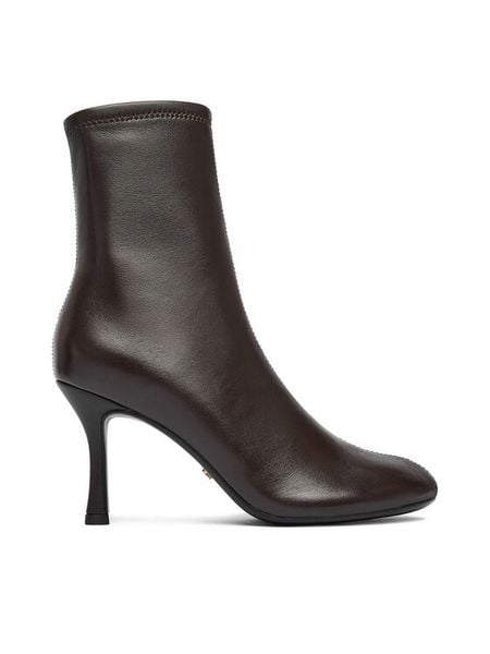 Gino Rossi Botki EO-PURO-V19287 Brązowy. Brązowe botki Gino Rossi, bez wzorów, ze skóry, bez obcasa, na szpilce, bez zapięcia. Za 269,99 zł.