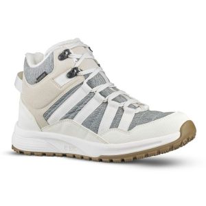 Buty turystyczne damskie Quechua NH500 Mid wodoodporne. Brązowe buty trekkingowe QUECHUA, bez zapięcia. Za 229,99 zł.