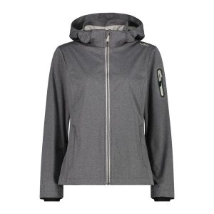 Kurtka damska turystyczna CMP 39A5016M. Szare kurtki CMP, l, bez wzorów, z softshellu, z kapturem. Za 340,00 zł.