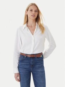 Tommy Hilfiger Koszula WW0WW46597 Écru Regular Fit. Koszule TOMMY HILFIGER, bez wzorów, z wiskozy, bez kołnierzyka, bez ramiączek. Za 429,99 zł.