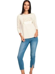 Heine Koszulka w kolorze kremowym rozmiar: 44. Brązowe bluzki Heine, bez wzorów, bez kołnierzyka, bez ramiączek. Za 56,99 zł.