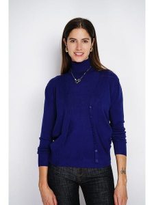 ASSUILI 2-częściowy zestaw w kolorze granatowym rozmiar: 38. Niebieskie golfy Assuili, bez wzorów, z kaszmiru. Za 220,12 zł.