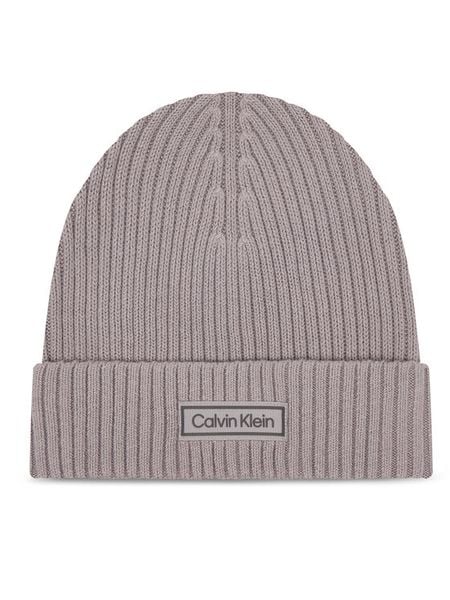 Calvin Klein Czapka Patch Chunky LV04D8053G Szary. Szare czapki Calvin Klein, bez wzorów, z bawełny. Za 139,99 zł.