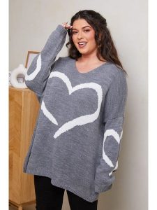 Curvy Lady Sweter w kolorze szarym rozmiar: 44/46. Szare swetry oversize Curvy Lady, bez wzorów, ze splotem, bez ramiączek. Za 128,25 zł.