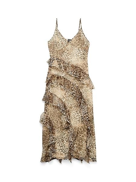 Vero Moda Sukienka w kolorze karmelowo-czarnym rozmiar: XL. Brązowe sukienki Vero Moda, na co dzień, xl, bez wzorów, bez kołnierzyka, bez ramiączek, maxi, proste. Za 155,15 zł.