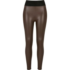 Legginsy Damskie Ze Skóry Ekologicznej Z Wysokim Stanem. Brązowe legginsy Urban Classics, bez wzorów, ze skóry ekologicznej, z podwyższonym stanem. Za 137,99 zł.
