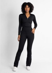 Damskie legginsy golfowe Ventura – Wysoki stan, modelujące, oddychające. Czarne legginsy FLAIRWAY GOLF, bez wzorów, z materiału, z podwyższonym stanem. Za 255,00 zł.