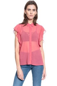 KOSZULA DAMSKA MUSTANG ELLEN BLOUSE 1009455 8271. Koszule Mustang, s, bez wzorów, bez kołnierzyka, bez ramiączek. W wyprzedaży za 49,99 zł.