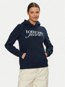 Tommy Jeans Bluza DW0DW20170 Granatowy Regular Fit. Niebieskie bluzy Tommy Jeans, xl, bez wzorów, z bawełny, bez kaptura. Za 219,99 zł.
