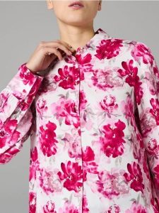 Wzorzysta koszula z wiskozy - wielobarwny. Koszule Sinsay, l, bez wzorów, z wiskozy, bez kołnierzyka, bez ramiączek. Za 39,99 zł.