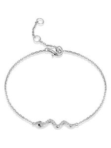 Les Favorites Srebrna bransoletka z elementem ozdobnym rozmiar: onesize. Szare bransoletki Les Favorites, z cyrkonią, srebrne. Za 150,72 zł.