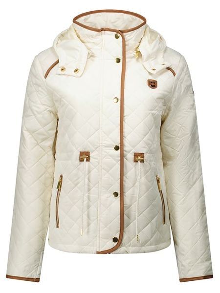 ANAPURNA Kurtka pikowana "Doyatuana" w kolorze kremowym rozmiar: M. Brązowe kurtki ANAPURNA, m, bez wzorów, bez kaptura. Za 200,13 zł.