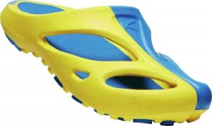 Klapki damskie Keen Shanti Yellow/Blue. Niebieskie klapki 909, bez wzorów, bez obcasa. Za 289,99 zł.