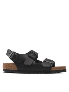 Birkenstock Sandały Milano Bs 0034193 Czarny. Czarne sandały Birkenstock, bez wzorów, ze skóry, bez obcasa, na płaskiej podeszwie, bez zapięcia. Za 539,99 zł.