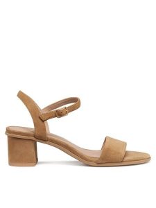 Geox Sandały D Aurely 50 D25RXB 00021 C6001 Brązowy. Brązowe sandały Geox, bez wzorów, ze skóry, bez obcasa, na słupku, bez zapięcia. Za 459,99 zł.