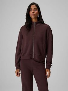 4F Bluza dresowa loose bez kaptura damska - brązowa S. Brązowe bluzy 4f, s, bez wzorów, z dresówki, bez kaptura. Za 169,99 zł.