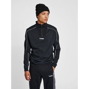 Bluza dresowa 1/4 zip Hummel Legacy Wesley. Czarne bluzy Hummel, xl, bez wzorów, z dresówki, bez kaptura. Za 272,95 zł.