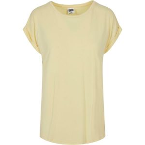 Damska modalna koszulka off-shoulder Koszulka Urban Classics GT. Żółte koszulki sportowe Urban Classics, bez wzorów, bez ramiączek. Za 183,50 zł.