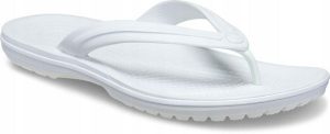 Japonki Dla Dorosłych Crocs Crocband Flip. Białe klapki Crocs, bez wzorów, z materiału, bez obcasa. Za 169,99 zł.
