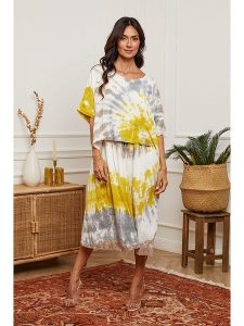 Fleur de Lin Sukienka w kolorze kremowo-żółtym rozmiar: L. Żółte sukienki Fleur de Lin, l, bez wzorów, z bawełny, bez kołnierzyka, bez ramiączek, maxi. Za 219,95 zł.
