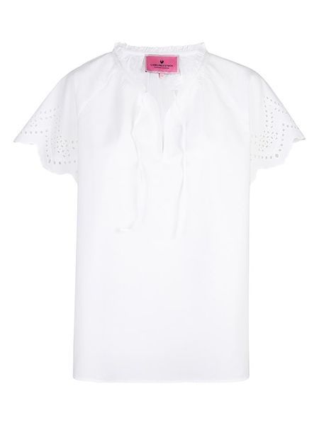 LIEBLINGSSTÜCK Bluzka w kolorze białym rozmiar: 48. Białe bluzki LIEBLINGSSTÜCK, bez wzorów, z bawełny, bez kołnierzyka, bez ramiączek. Za 140,20 zł.