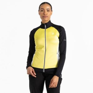 Bluza turystyczna damska Elation II szybkoschnąca. Żółte bluzy Dare 2b, bez wzorów, z polaru, bez kaptura. W wyprzedaży za 119,99 zł.