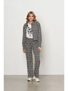 &Co Woman Spodnie "Patrice" w kolorze czarno-kremowym rozmiar: XXL. Brązowe spodnie z wysokim stanem &Co Woman, bez wzorów, z materiału, z podwyższonym stanem. Za 284,15 zł.