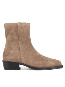 Gino Rossi Kowbojki EVELYN-116201 Brązowy. Brązowe botki Gino Rossi, bez wzorów, ze skóry, bez obcasa, na płaskiej podeszwie, bez zapięcia. Za 379,99 zł.