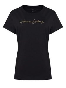 Armani Exchange T-Shirt XW001457 AF10356 MC021 Czarny Regular Fit. Czarne t-shirty Armani Exchange, xl, bez wzorów, z bawełny, bez kołnierzyka, bez ramiączek. Za 249,99 zł.