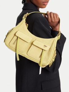 PINKO Torebka Cargo Bag Classic PE 25 PLTT 102794 A29N Zielony. Zielone torebki klasyczne Pinko, bez wzorów, ze skóry, bez dodatków. Za 699,99 zł.