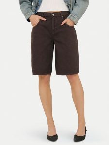 ONLY Bermudy Mate 15374734 Brązowy Loose Fit. Brązowe szorty ONLY, bez wzorów, z bawełny. Za 189,99 zł.