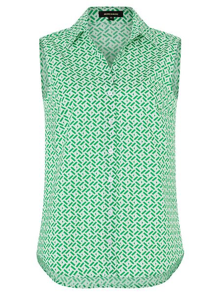 More & More Bluzka w kolorze zielono-białym rozmiar: 34. Zielone bluzki More & More, bez wzorów, bez kołnierzyka, bez ramiączek. Za 69,91 zł.