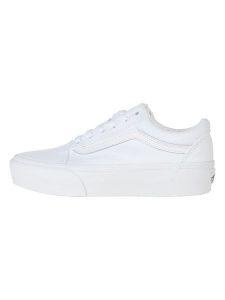 Vans Skórzane sneakersy w kolorze białym rozmiar: 38,5. Białe trampki Vans, bez wzorów, bez zapięcia. Za 184,46 zł.