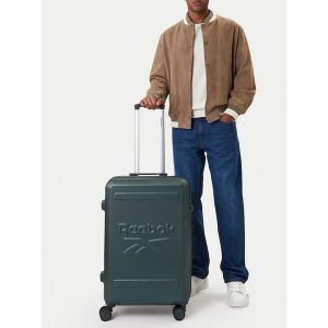 Walizka średnia Reebok. Zielone walizki Reebok, bez wzorów, średnie. Za 299,99 zł.