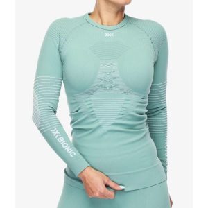Koszulka termoaktywna damska X-Bionic ENERGIZER 4.0 Green. Zielone koszule nocne X BIONIC, bez wzorów, bez ramiączek. W wyprzedaży za 336,00 zł.