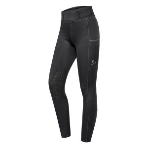 Legginsy jeździeckie mid grip damskie ELT Ella. Czarne legginsy ELT, bez wzorów, z elastanu. Za 172,00 zł.
