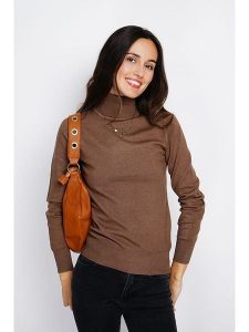 ASSUILI Golf w kolorze brązowym rozmiar: 36. Brązowe golfy Assuili, bez wzorów, z kaszmiru. Za 136,45 zł.