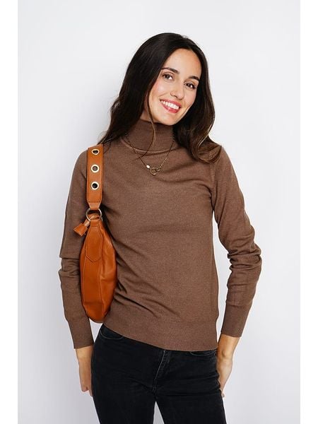 ASSUILI Golf w kolorze brązowym rozmiar: 36. Brązowe golfy Assuili, bez wzorów, z kaszmiru. Za 118,56 zł.