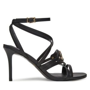 Sandały Just Cavalli. Czarne sandały Just Cavalli, bez wzorów, bez obcasa, na szpilce, bez zapięcia. Za 429,99 zł.