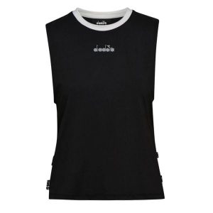 Koszulka damska DIADORA L. TANK BE ONE. Czarne bluzki Diadora, l, bez wzorów, sportowe, bez kołnierzyka, bez ramiączek. Za 55,99 zł.