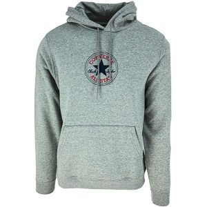 Bluza z kapturem Converse Go-To Chuck Taylor Patch Brushed, Dla obu płci. Szare bluzy Converse, xs, bez wzorów, z bawełny, z kapturem. Za 390,00 zł.