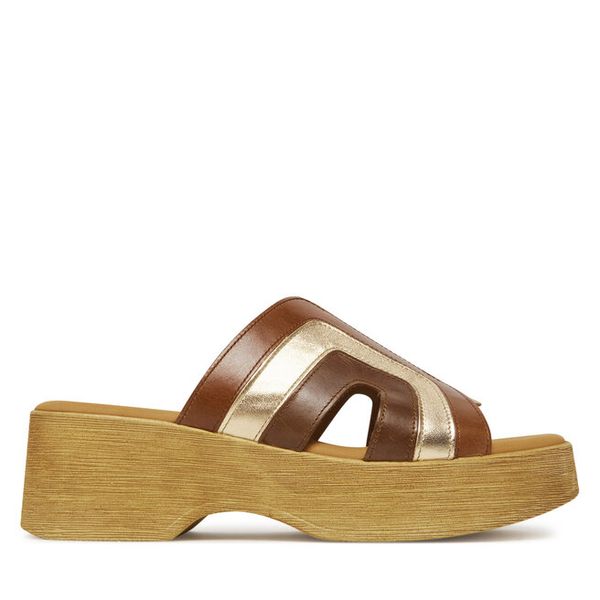 Klapki Gabor. Brązowe klapki Gabor, bez wzorów, bez obcasa. Za 459,99 zł.