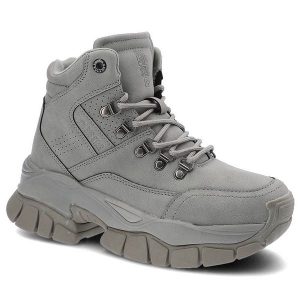 Szare Botki Big Star Damskie Modne Buty Sportowe. Szare botki Big Star, na zimę, bez wzorów, ze skóry ekologicznej, bez obcasa, na płaskiej podeszwie, bez zapięcia. Za 189,00 zł.