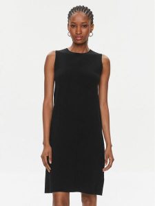 Calvin Klein Sukienka dzianinowa Extra Fine Wool Shift Dress K20K206899 Czarny Regular Fit. Czarne kombinezony Calvin Klein, xs, bez wzorów, z bawełny, bez kołnierzyka, bez ramiączek. Za 399,99 zł.
