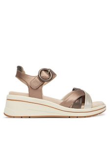 Caprice Sandały 9-28304-46 Brązowy. Brązowe sandały Caprice, bez wzorów, ze skóry, bez obcasa, na koturnie, bez zapięcia. Za 295,99 zł.