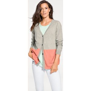 Kardigan w kolorze szaro-koralowym. Kardigany marki Ashley Brooke by Heine. W wyprzedaży za 208,95 zł.