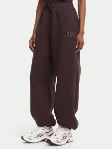 Reebok Spodnie dresowe Iza RK25687CCW Brązowy ciemny Regular Fit. Brązowe spodnie dresowe Reebok, xl, bez wzorów, z bawełny. Za 199,99 zł.