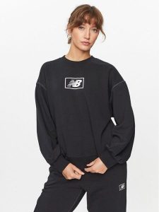 New Balance Bluza Essentials French Terry Crew WT33514 Czarny Regular Fit. Czarne bluzy New Balance, l, bez wzorów, z bawełny, bez kaptura. Za 189,99 zł.